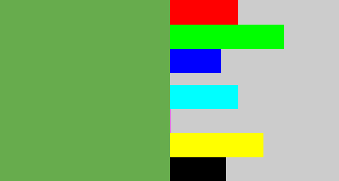 Hex color #67ac4d - fern