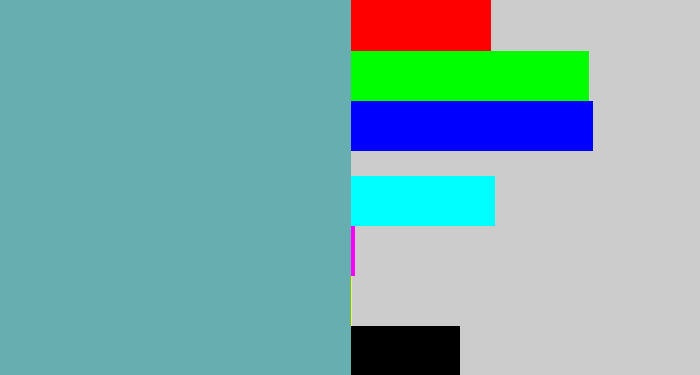 Hex color #67aeb0 - greyblue