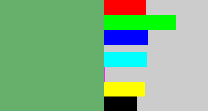 Hex color #67b06c - boring green