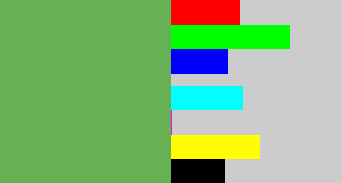 Hex color #67b155 - fern