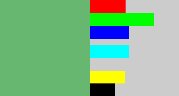 Hex color #67b770 - boring green