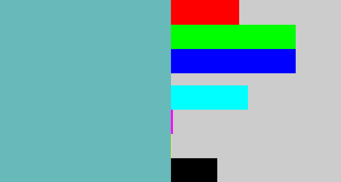 Hex color #67b9ba - greyblue