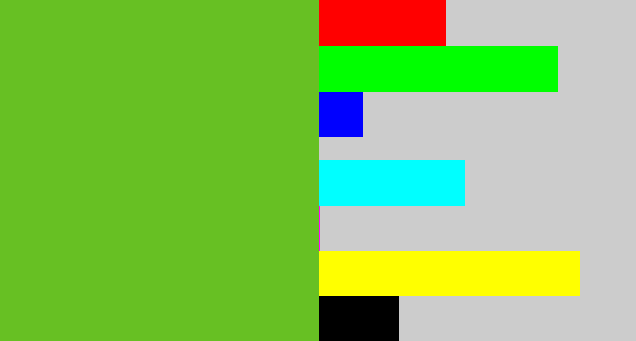 Hex color #67c023 - apple green