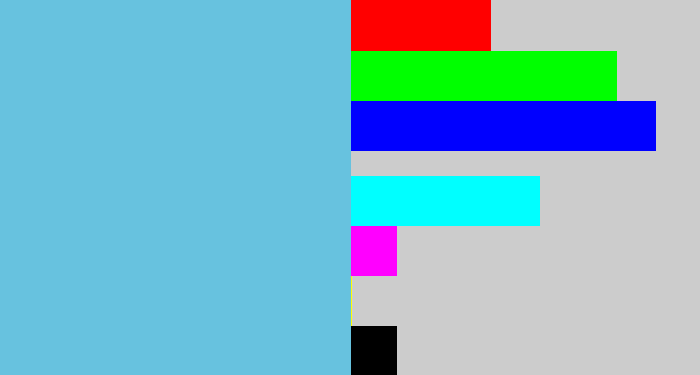 Hex color #67c2df - lightblue
