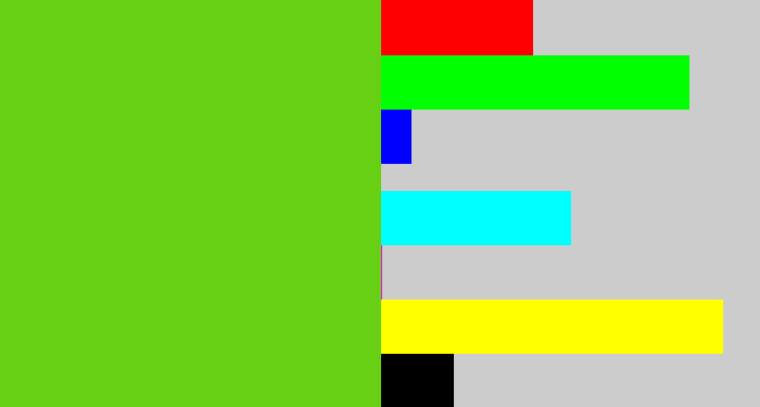 Hex color #67cf14 - green apple