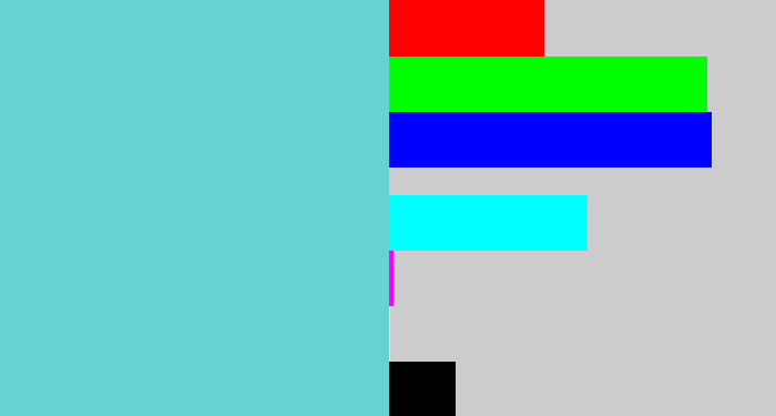 Hex color #67d1d4 - seafoam blue