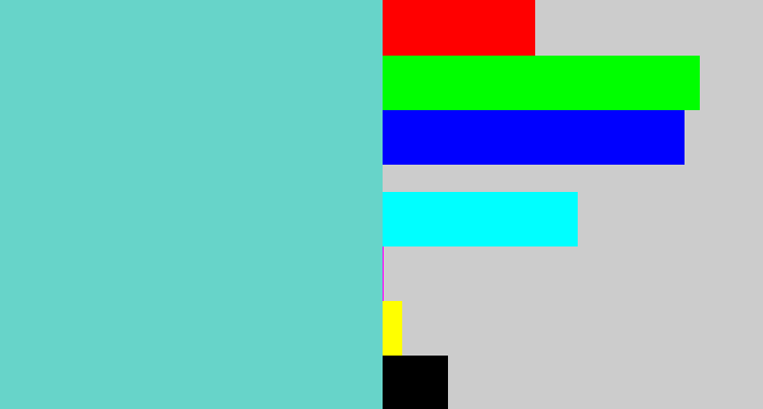 Hex color #67d4c9 - seafoam blue