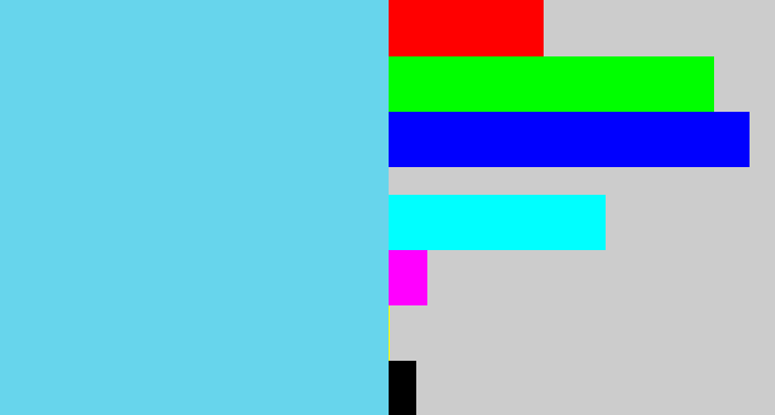 Hex color #67d5ec - lightblue