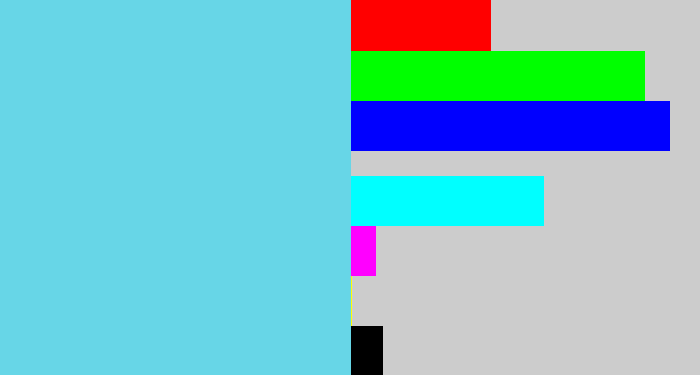 Hex color #67d6e7 - lightblue