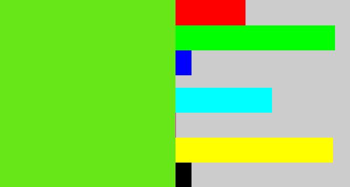 Hex color #67e718 - green apple
