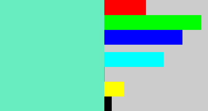 Hex color #67edc0 - light greenish blue