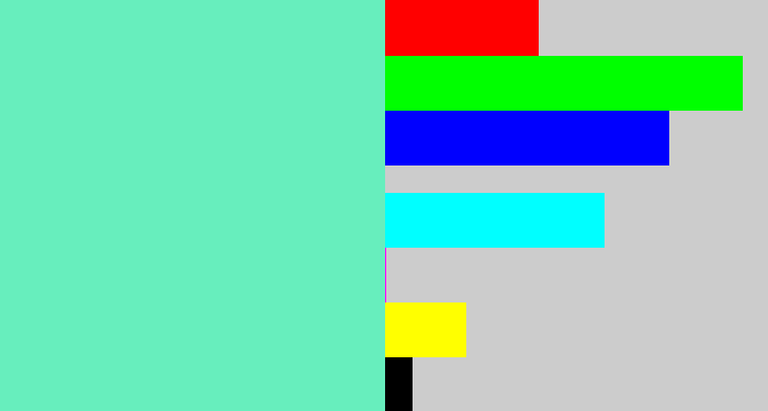 Hex color #67eebd - light greenish blue