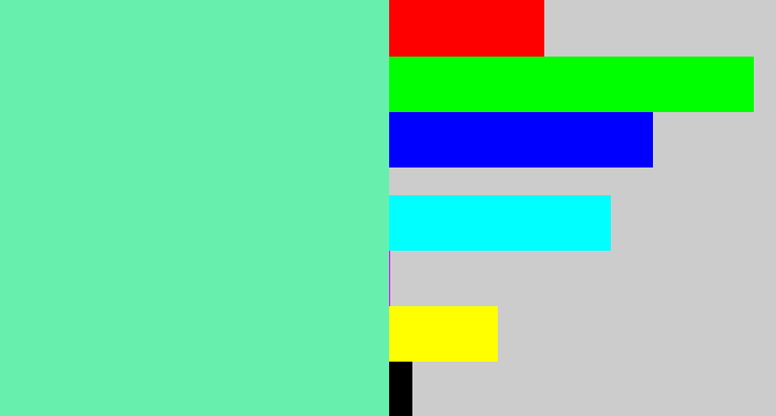 Hex color #67f0ad - light greenish blue