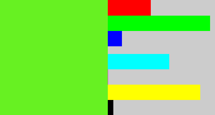 Hex color #67f122 - toxic green