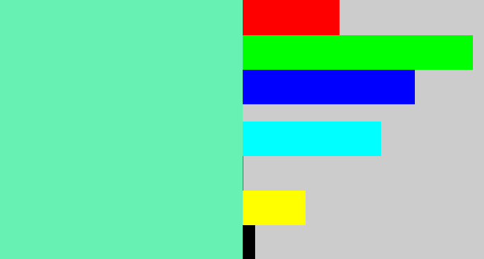 Hex color #67f2b4 - light greenish blue