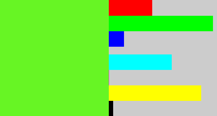 Hex color #67f524 - toxic green