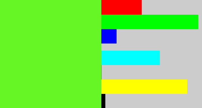 Hex color #67f625 - toxic green