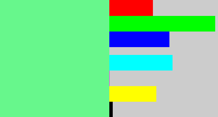 Hex color #67f78c - lightgreen