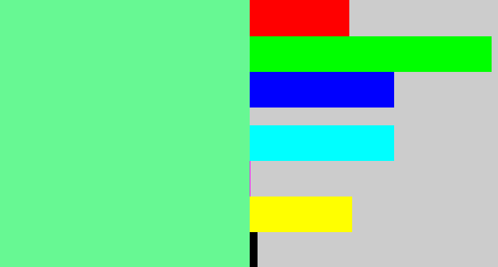 Hex color #67f893 - light green blue