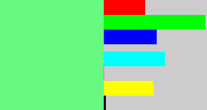 Hex color #67f981 - lightgreen