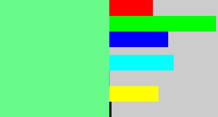 Hex color #67f98a - lightgreen