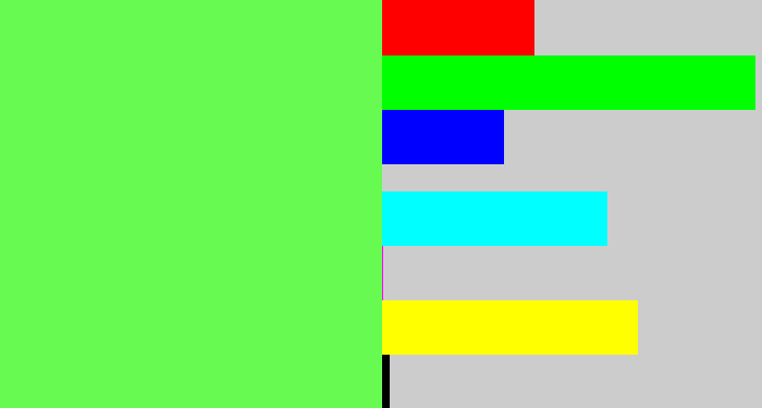 Hex color #67fb52 - lighter green