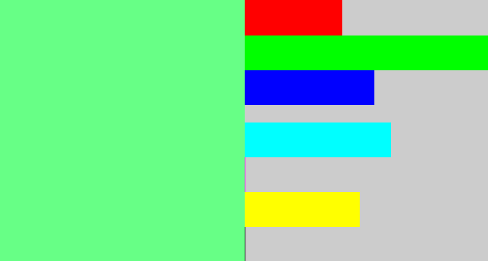 Hex color #67ff86 - lightgreen