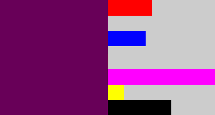Hex color #680058 - rich purple