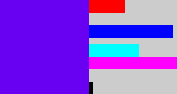 Hex color #6800f1 - blue violet
