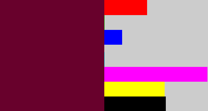 Hex color #68012c - burgundy