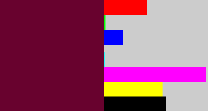 Hex color #68022e - burgundy