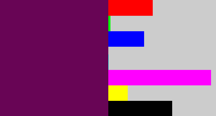 Hex color #680555 - rich purple