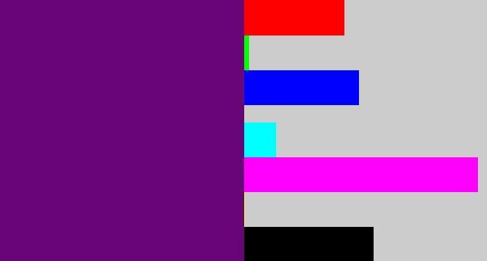 Hex color #680577 - darkish purple