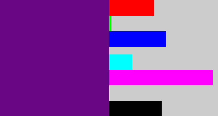 Hex color #680684 - darkish purple