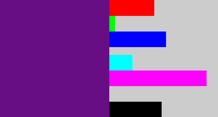 Hex color #680e84 - darkish purple