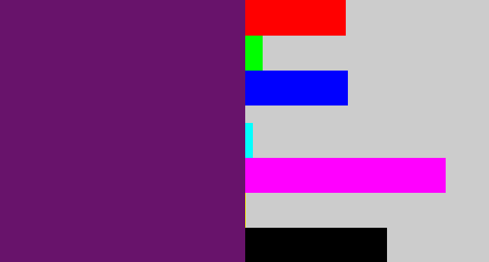 Hex color #68136b - darkish purple