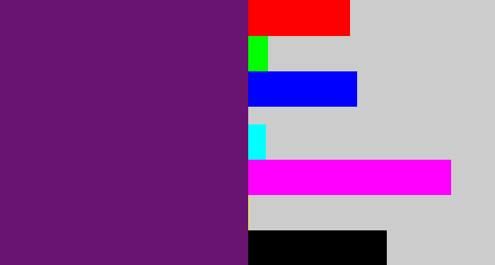 Hex color #681470 - darkish purple