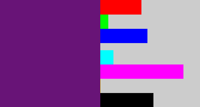 Hex color #681477 - darkish purple