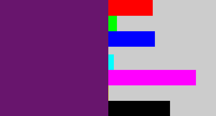 Hex color #68156d - darkish purple