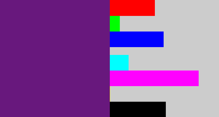 Hex color #68187d - darkish purple