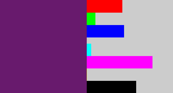 Hex color #681a6d - darkish purple