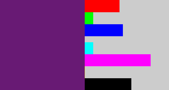 Hex color #681a74 - darkish purple