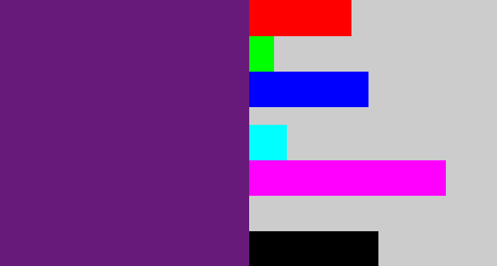 Hex color #681a7a - darkish purple