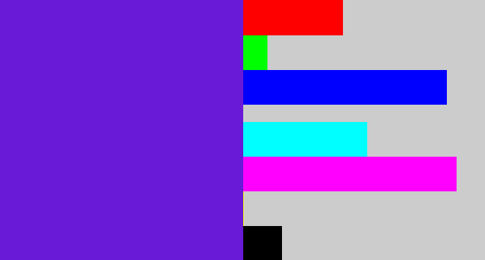 Hex color #681ad6 - purple/blue
