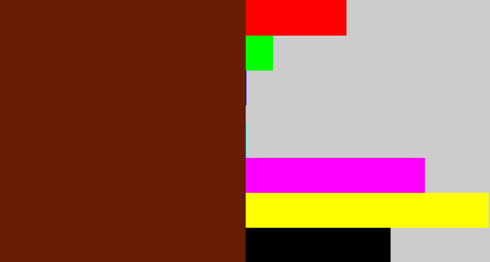 Hex color #681c01 - reddy brown