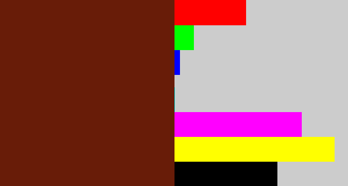 Hex color #681c08 - reddy brown