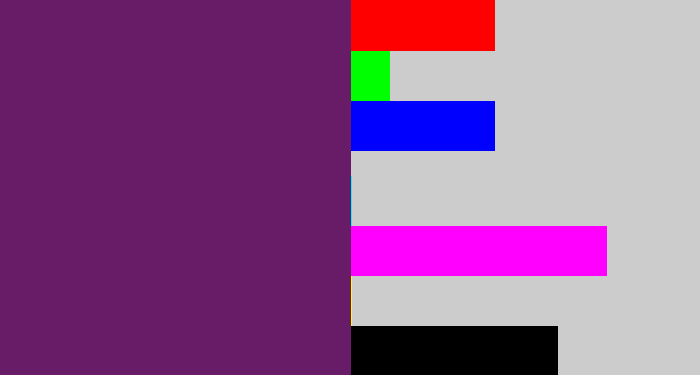 Hex color #681c68 - darkish purple