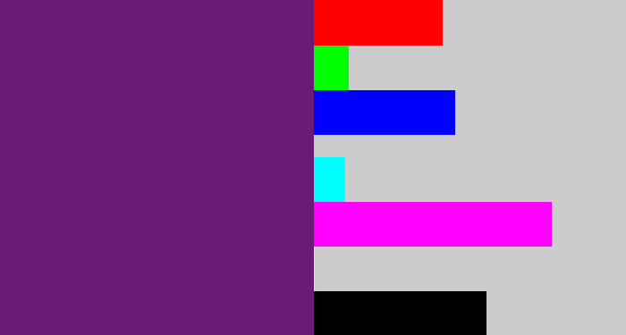 Hex color #681c73 - darkish purple
