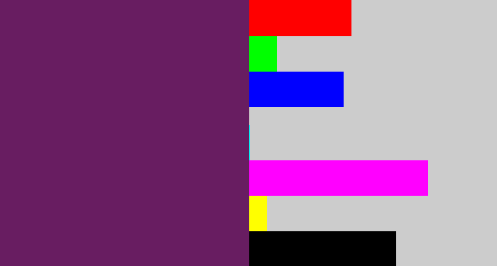 Hex color #681d61 - grape purple