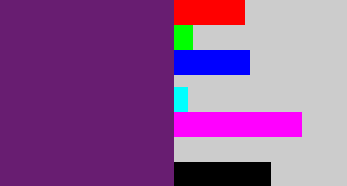 Hex color #681d71 - darkish purple